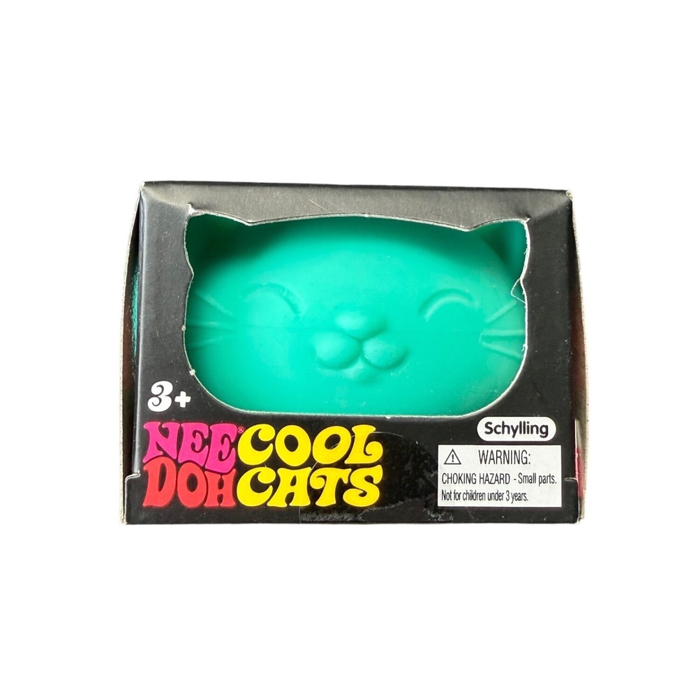 Schylling NeeDoh Cool Cats Teal Green Squishy Fidget Stress Toy